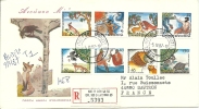 Rare FDC  FABLES D'ESOPE 1621-1628 B  From BOOKLET (carnet)  Voyagé En Recommandé - FDC