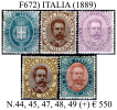 Italia-F00672 - 1889 - Sassone: N.44, 45, 47, 48, 49 (+) MLH - Privi Di Difetti Occulti. - Neufs