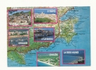 Cp, Carte Géographique, Souvenir De La Côte D´Azur, Multi-Vues, Voyagée 1995 - Landkarten