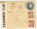 REF LRD8 - GRANDE BRETAGNE EP ENVELOPPE GEORGE VI VOYAGEE FEVRIER 1945 TAXEE EN ALGERIE + CENSURE - Stamped Stationery, Airletters & Aerogrammes