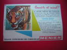 BUVARD NEXTRA-GRAND CONCOURS DU CHOCOLAT MENIER -CONNAIS -TU CET ANIMAL ??- TIGRE -PHOTO RECTO / VERSO - Chocolade En Cacao