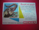 BUVARD NEXTRA-GRAND CONCOURS DU CHOCOLAT MENIER -CONNAIS -TU CET ANIMAL ??- ELEPHANT-PHOTO RECTO / VERSO - Kakao & Schokolade