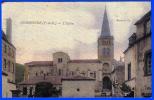 CPA CARTE POSTALE ANCIENNE COULEUR 63460 COMBRONDE 1909 L'EGLISE AIGUEPERSE 63260 AUVERGNE PUY DE DOME MARMAT B. EDIT - Combronde