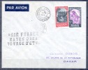 AIR FRANCE   VOYAGE D ETUDE   KAYES DAKAR  Par Avion      Cachet KAYES Soudan -francais Le 23 Oct 1937 Avec 2 Timbres - Sonstige & Ohne Zuordnung