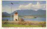 Vancouver BC Canada, Brockton Point Lighthouse, Ferry Stanley Park, C1940s/50s Vintage Linen Postcard - Vancouver