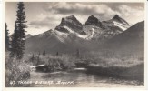 Three Sisters Banff AB Canada, Mountain Scene, C1920s Vintage Real Photo Postcard - Banff