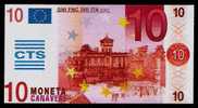 Test Note "CTS" Testnote, 10 EURO, Typ B = Large CAVANESE, Beids. Druck, RRR, UNC - Altri & Non Classificati