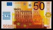 Test Note "CTS" Testnote, 50 EURO, Typ B = Large CAVANESE, Beids. Druck, RRR, UNC - Otros & Sin Clasificación