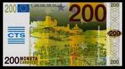 Test Note "CTS" Testnote, 200 EURO, Typ B = Large CAVANESE, Beids. Druck, RRR, UNC - Other & Unclassified