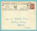 762 Op Brief Met Stempel GLABBEEK-ZUURBEMDE Met Hoofding " HAGELANDSE LANDBOUW- EN HOENDERBOND " (coq-haan)(VK ) - 1948 Exportación