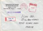 LETTRE RECOMMANDE EMA AMBASSADE DE FRANCE TCHECOSLOVAQUIE PRAGUE- 1991 - Storia Postale