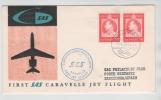 Denmark First SAS Caravelle Jet Flight Copenhagen - Barcelona 4-4-1960 - Storia Postale