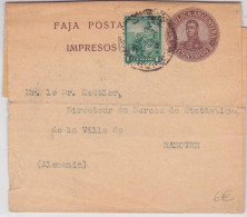 ARGENTINA - 1912 - BANDE JOURNAL ENTIER POSTAL Pour HANOVRE - Postwaardestukken