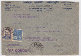 BRESIL - 1940 - ENVELOPPE Par AVION "VIA CONDOR" Avec CENSURE De PARNAHYBA Pour BERLIN (GERMANY) - POSTE AERIENNE - Cartas & Documentos