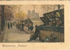 Cpa Heureuse Année Paris Le Bouquiniste - La Seine Et Ses Bords