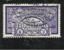 TRIPOLITANIA 1933 CROCIERA ZEPPELIN LIRE 5 TIMBRATO - Tripolitania