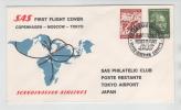 Denmark First SAS Flight Trans Siberian Express Copenhagen - Moscow - Tokyo 3-4-1971 - Cartas & Documentos