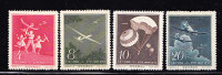 T)1958,CHINA,SET(4),SPORT S-AVIATION  PUBLICITY,SCN 394-397.- - Unused Stamps