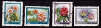 India Used 1977 Set Of 4 Flowers, Flower, Lotus, Gloriosa Lilly, Kadamba, Tree-Rhododendron - Used Stamps