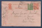 ENTIER POSTAL GRAND DUCHE DE LUXEMBOURG 7 1/2 CENT. - 1919 DE TROIS VIERGES VERS AULNOYE NORD FRANCE + TIMBRE 5 CENT. - Interi Postali