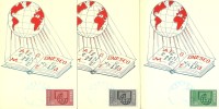 France: 36 / 38 Sur 3 Cartes  MAXI- 1er Jour  UNESCO Oblitération Paris - Covers & Documents