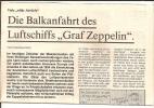 Die Balkanfahrt Von LZ Graf Zeppelín 1929. Äusserst Detalierte Information Auf 5 Seiten, - Otros & Sin Clasificación