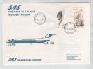 Norway First SAS Flight DC-9 Stavanger - Glasgow 5-4-1975 Good Stamped Cover - Storia Postale