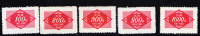 T)1954,CHINA,SET(5),POSTAGUE  DUE STAMP,SCN J10-J14,PERF.14.- - Ongebruikt