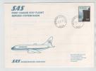 Norway First SAS Danair B737 Flight Bergen - Copenhagen 3-2-1977 - Lettres & Documents