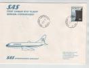 Norway First SAS Danair B737 Flight Bergen - Copenhagen 3-2-1977 - Lettres & Documents