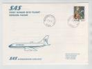 Norway First SAS Danair B737 Flight Bergen - Vagar Faroe Islands 7-2-1977 - Lettres & Documents