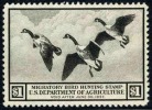 US RW3 XF Mint No Gum $1 Duck Stamp From 1936 - Duck Stamps