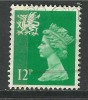 WALES GB 1986 12p BRIGHT EMERALD USED MACHIN STAMP SG W36 (F271) - Gales