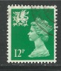 WALES GB 1986 12p BRIGHT EMERALD  USED MACHIN STAMP SG W36 (F197) - Wales