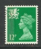 Wales GB 1986 QE2 12p Bright Emerald Machin SG W 36 ( F226 ) - Galles