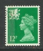 Wales GB 1986 QE2 12p Bright Emerald Machin SG W 36 ( F226 ) - Gales