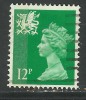 WALES GB 1986 12p BRIGHT EMERALD USED MACHIN STAMP SG W36 (F235) - Galles