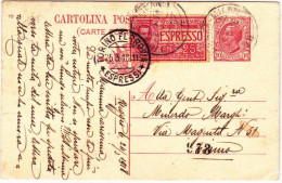 ITALIE - POSTE EXPRES - 1918 - CARTE POSTALE ENTIER De REGGIO Pour TORINO Avec AMBULANT "FIRENZE-MILANO" - Posta Espresso