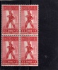 AFRICA ORIENTALE ITALIANA AOI 1938 SOGGETTI VARI CENT. 75c MNH QUARTINA BLOCK - Italian Eastern Africa