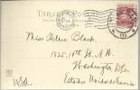 TARJETA POSTAL BANCO ESPAÑA MADRID A USA CON SELLO ALFONSO XIII CADETE MUY DESCENTRADO MAT MADRID 1905 Y MAT LLEGADA A W - Brieven En Documenten