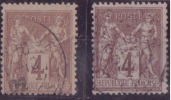 TYPE SAGE OBLITERES N°88 X 2 NUANCES - 1876-1878 Sage (Tipo I)