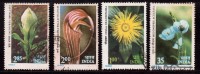 India Used 1982, Set Of 4, Himalyan Flowers - Gebraucht