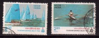 India Used 1982, Set Of 2, Asian Games, Yatching, Rowing, Sports, - Used Stamps