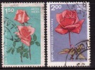 India Used 1984, Set Of 2, Roses, Rose, Flowers - Gebruikt