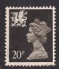 WALES GB 1989 20p BROWNISH BLACK USED MACHIN STAMP SG W52 (A146) - Pays De Galles
