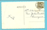 337 Op Kaart Met Naamstempel (griffe D´origine) HERCHIES - Linear Postmarks