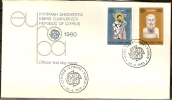 CYPRUS 1980 EUROPA CERT ISSUE FDC - Cartas