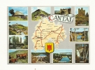 Cp, Carte Géographique, Le Cantal - Landkarten