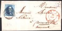 L. Affr. N°4 Coin De Feuille. (court En Bas Mais Margé)  De MENIN/1850 + Boîte O De MOORSLEDE. RR - 1849-1850 Medallions (3/5)
