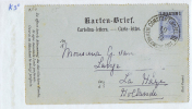 Österreich Levant Türkei: Karten-Brief Ferchenb. 5 / M Ichel K3, Pera, Constantinopel-> The Hague Niederlande 1892 - Levante-Marken